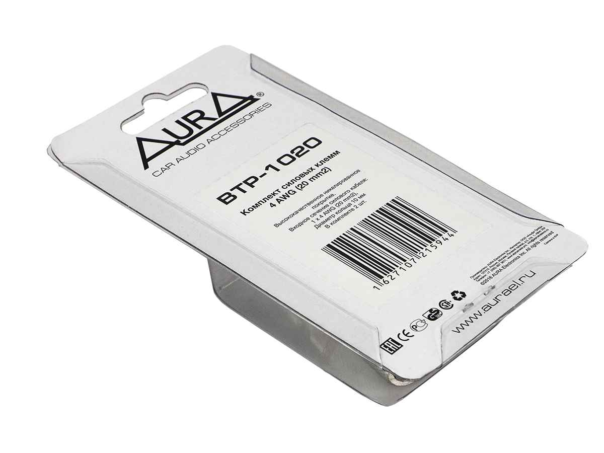 Aura BTP-1020 Силовые клеммы кольцевые, 10мм, 4AWG (2 шт) Aura BTP-1020 Силовые клеммы кольцевые, 10мм, 4AWG (2 шт)