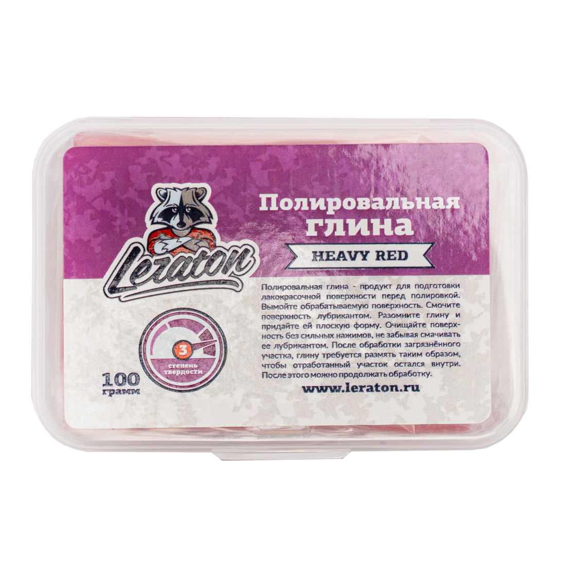 Высокоабразивная полировальная глина красная LERATON CL3 100г.