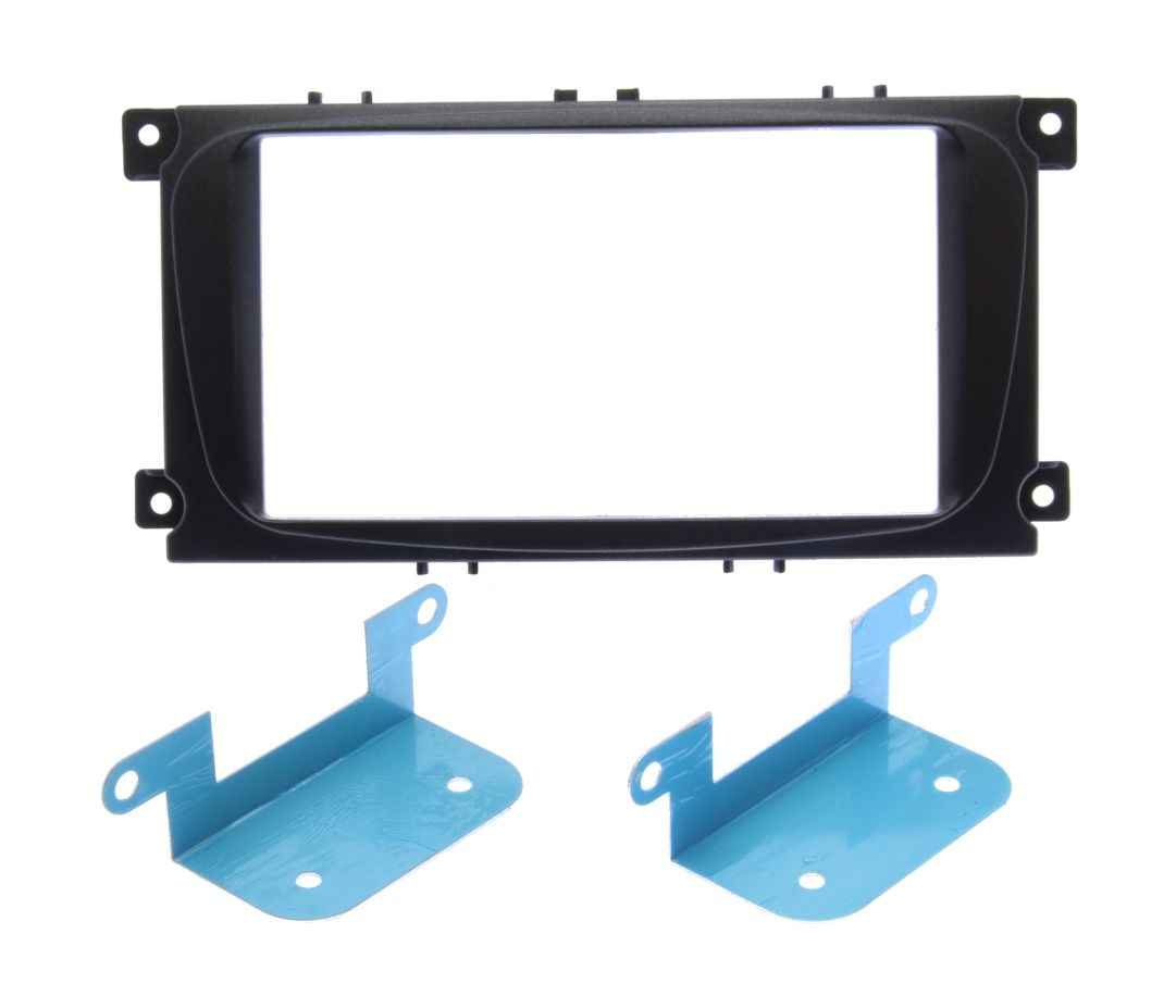 Переходная рамка для Ford Focus 2 (Sony), S-Max 07->, Mondeo 07-> 2DIN черная с металл креплениями