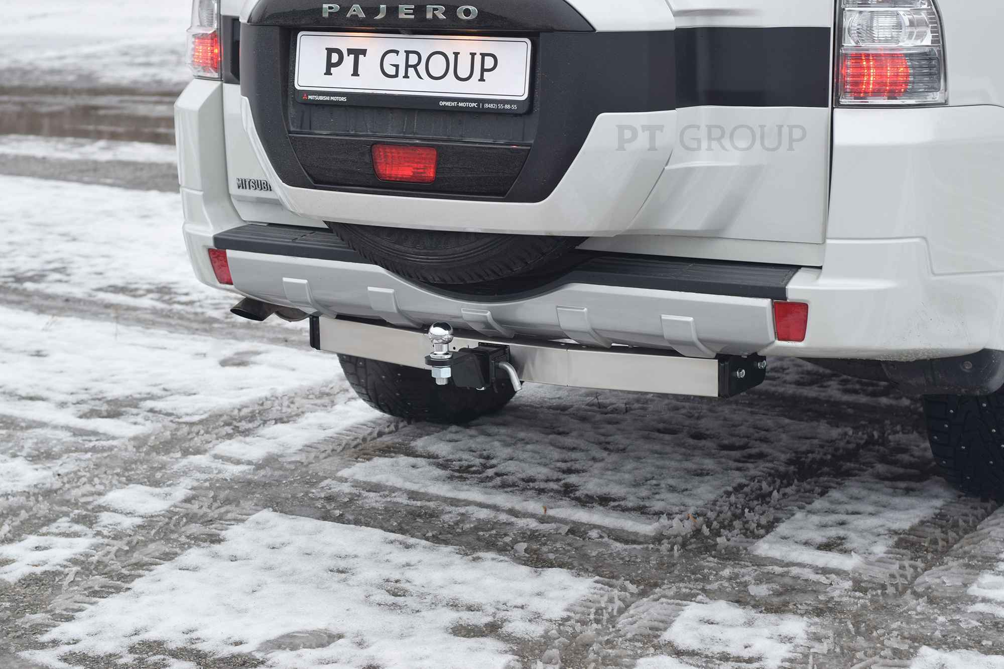 Фаркоп ПТ ГРУПП MPJ-99-991124.00 для Mitsubishi Pajero 1999-... с нерж накладкой, быстросъемный шар