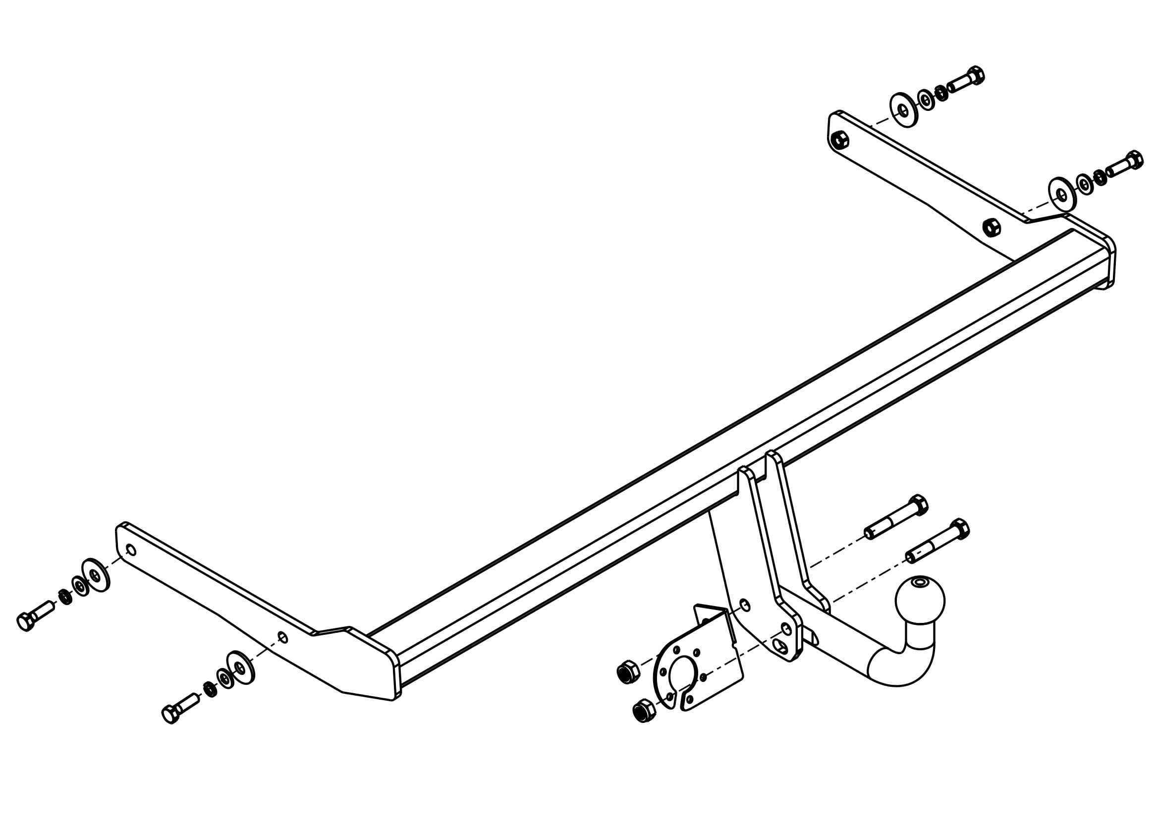 Фаркоп AvtoS RK 13 для Skoda Karoq 2020-..., условно съемный шар (тип A)