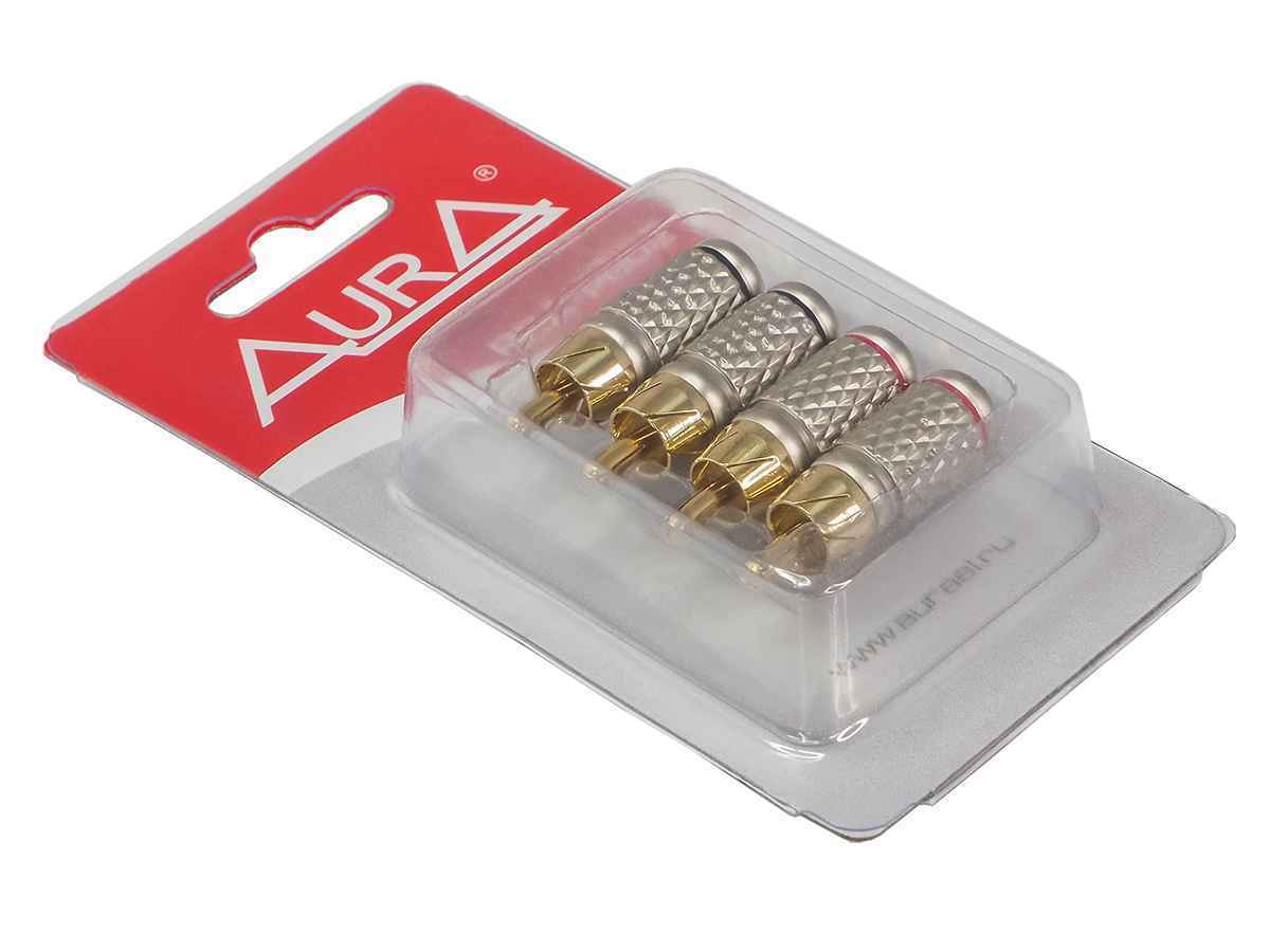Aura RCA-P602 RCA коннектор, 6 мм вход, (4 шт)
