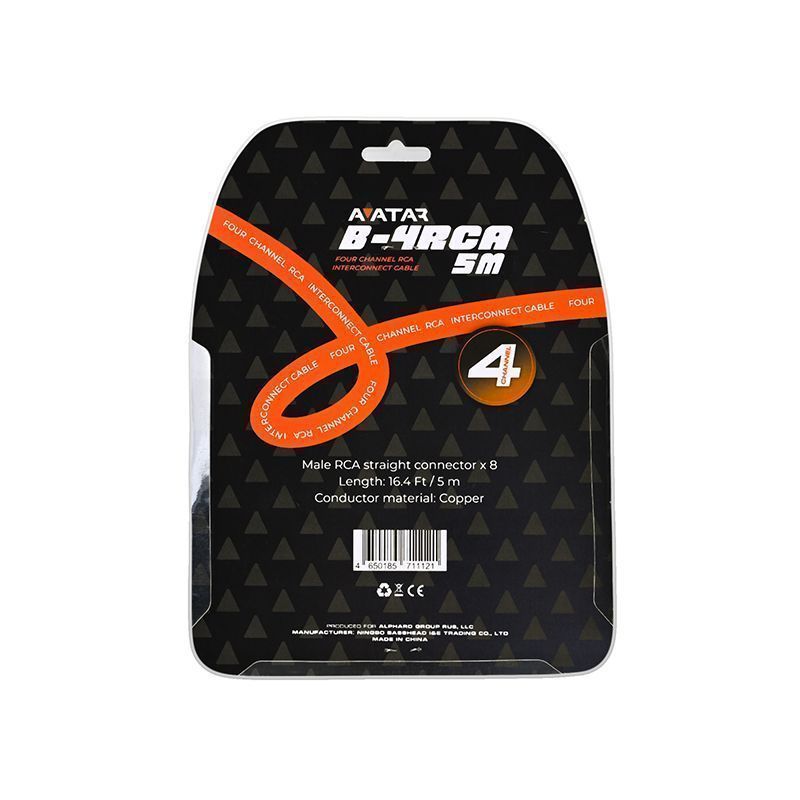 Avatar B-4RCA 5m межблочный кабель 5 метров Avatar B-4RCA 5m межблочный кабель 5 метров