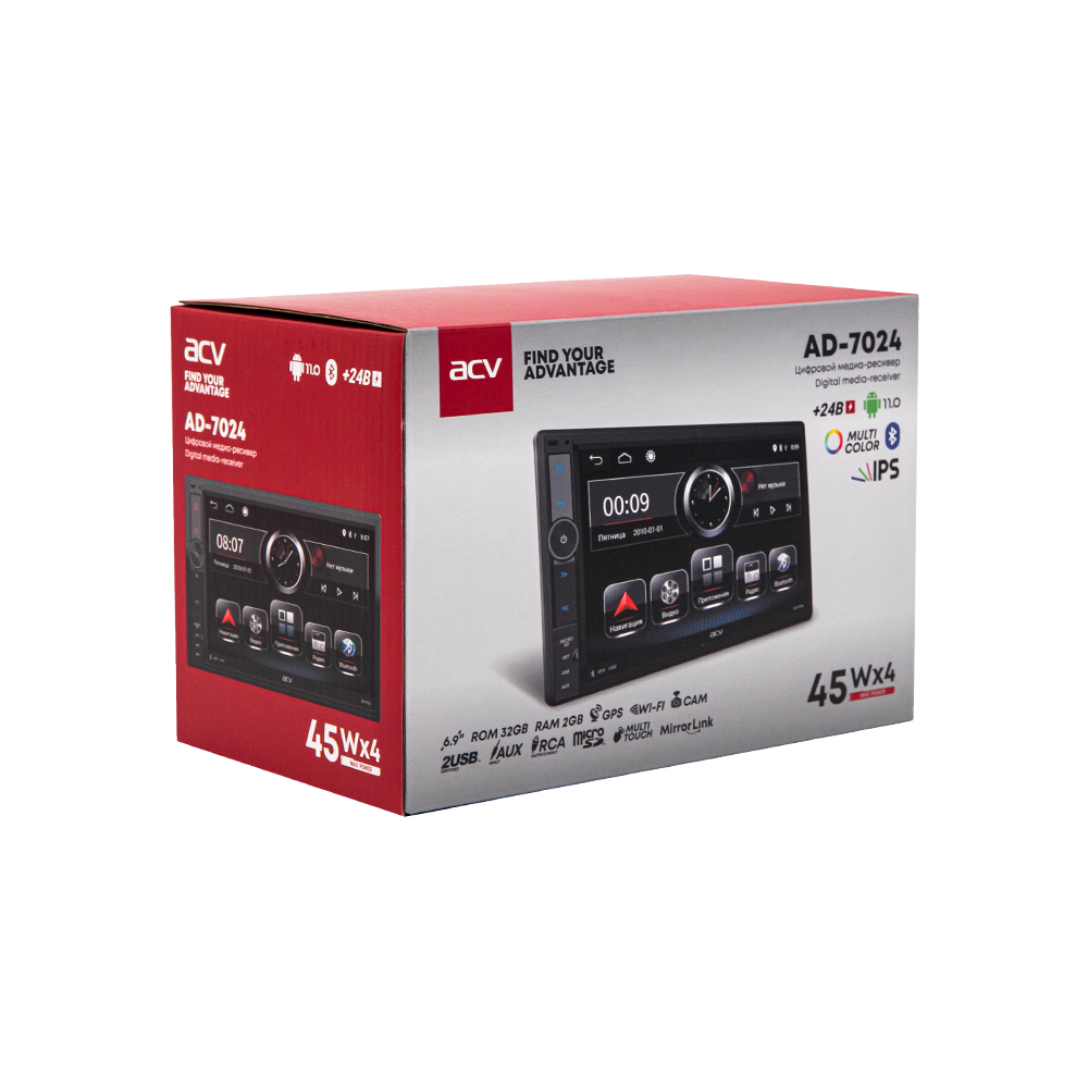 ACV AD-7024 мультимедийная система Android 24V для грузовиков