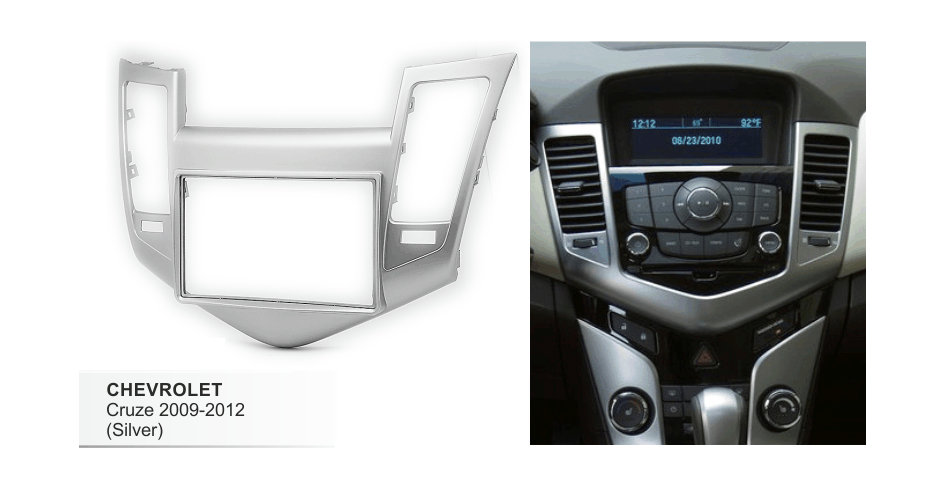 Переходная рамка для Chevrolet Cruze 08-12 2DIN серебристая