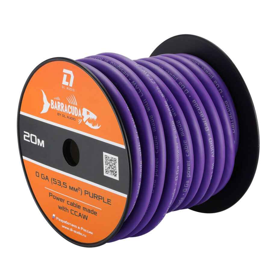 Фото dl audio barracuda power cable 0 ga purple силовой кабель DL Audio Barracuda Power Cable 0 Ga Purple силовой кабель