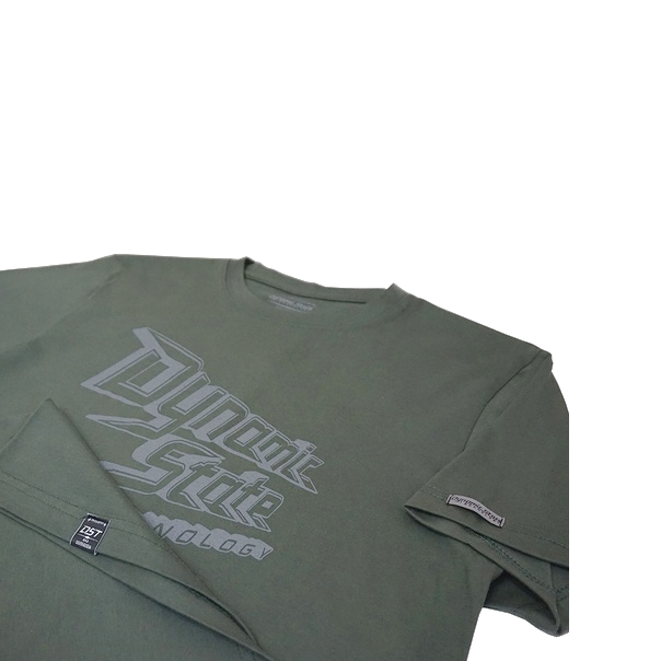 Dynamic State Футболка Technology три уровня, хаки, серый принт, XXL