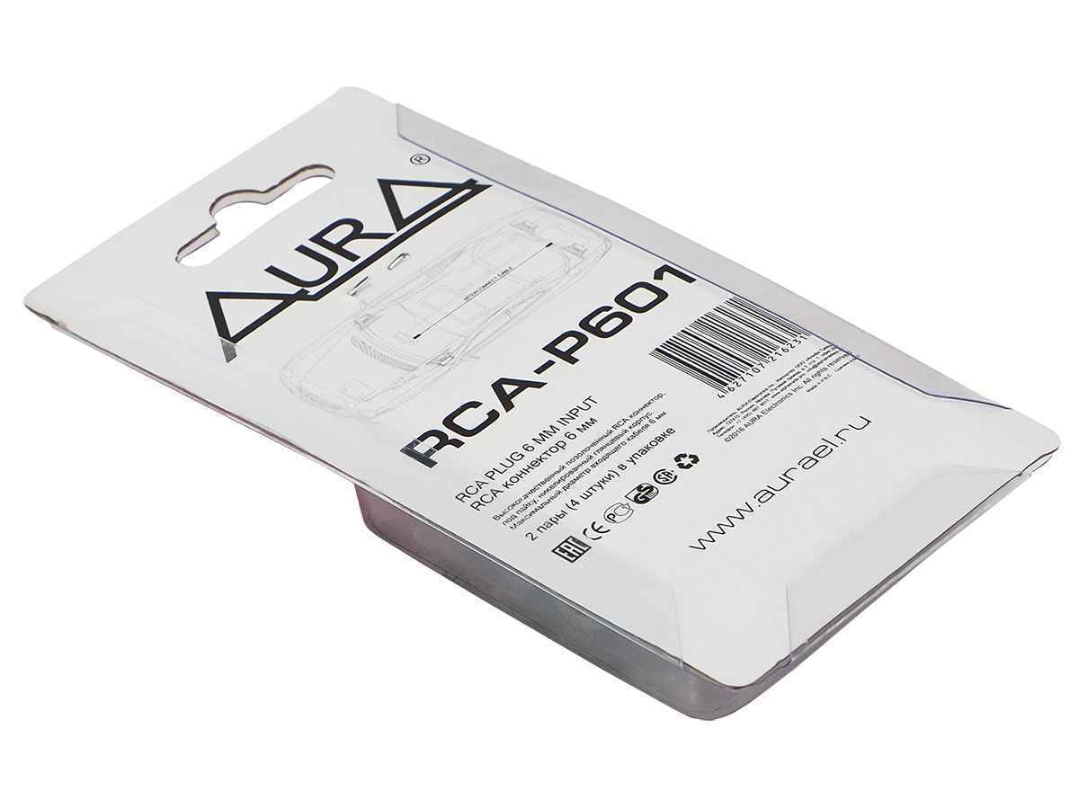 Aura RCA-P601 RCA коннектор, 6 мм вход, (4 шт)