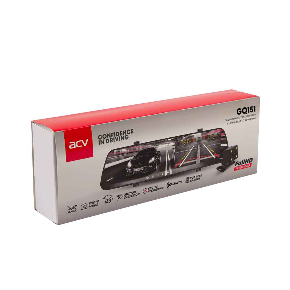 Видеорегистратор ACV GQ151 в зеркале заднего вида с 2 камерами