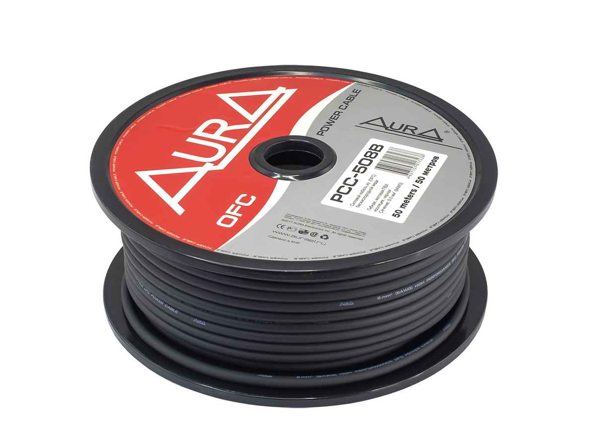 Aura РCC-508B Кабель силовой черный 8GA OFC