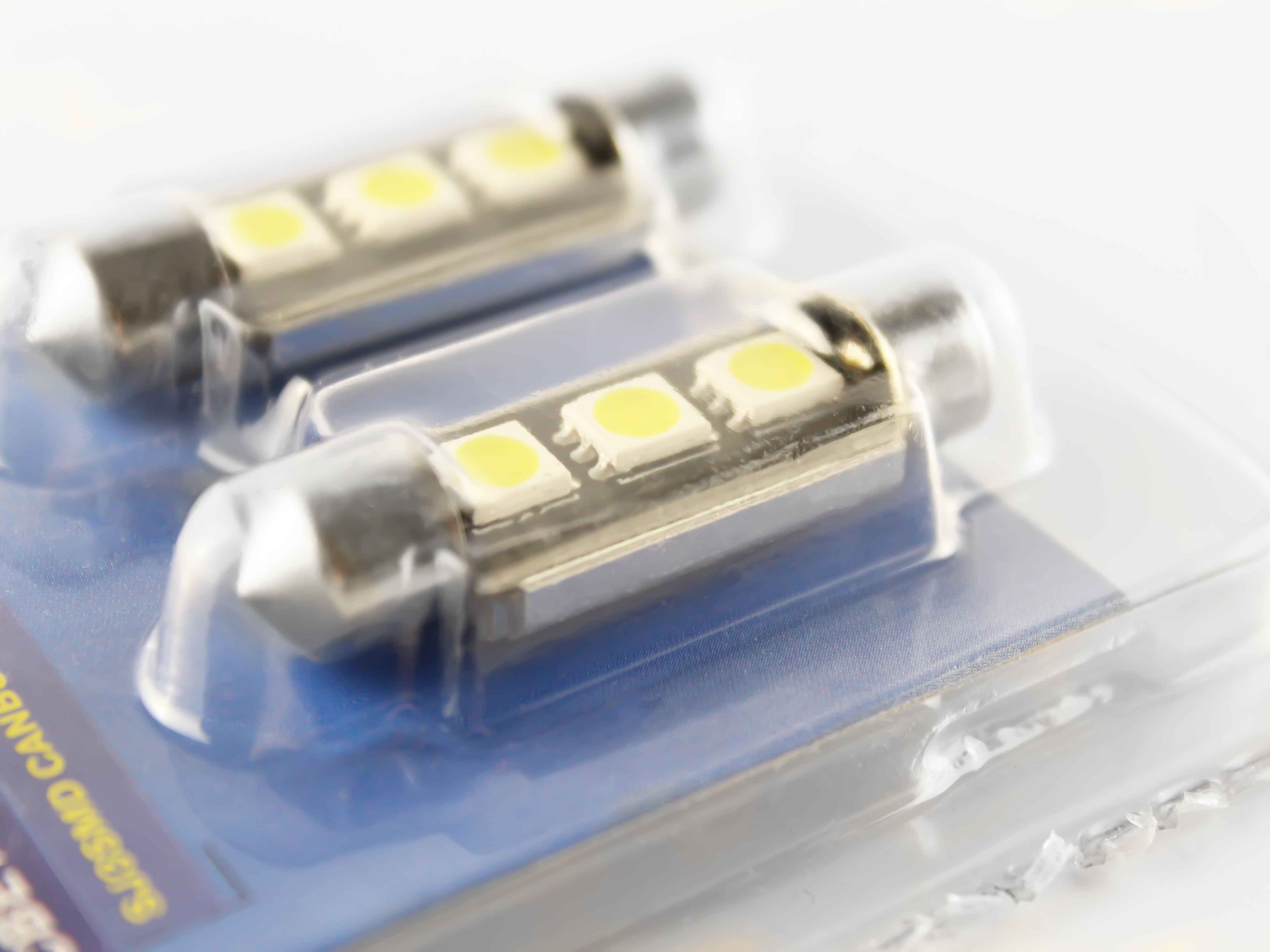 Светодиод J-POWER SJ3SMD CANBUS 36MM подсветка белая  (2шт)