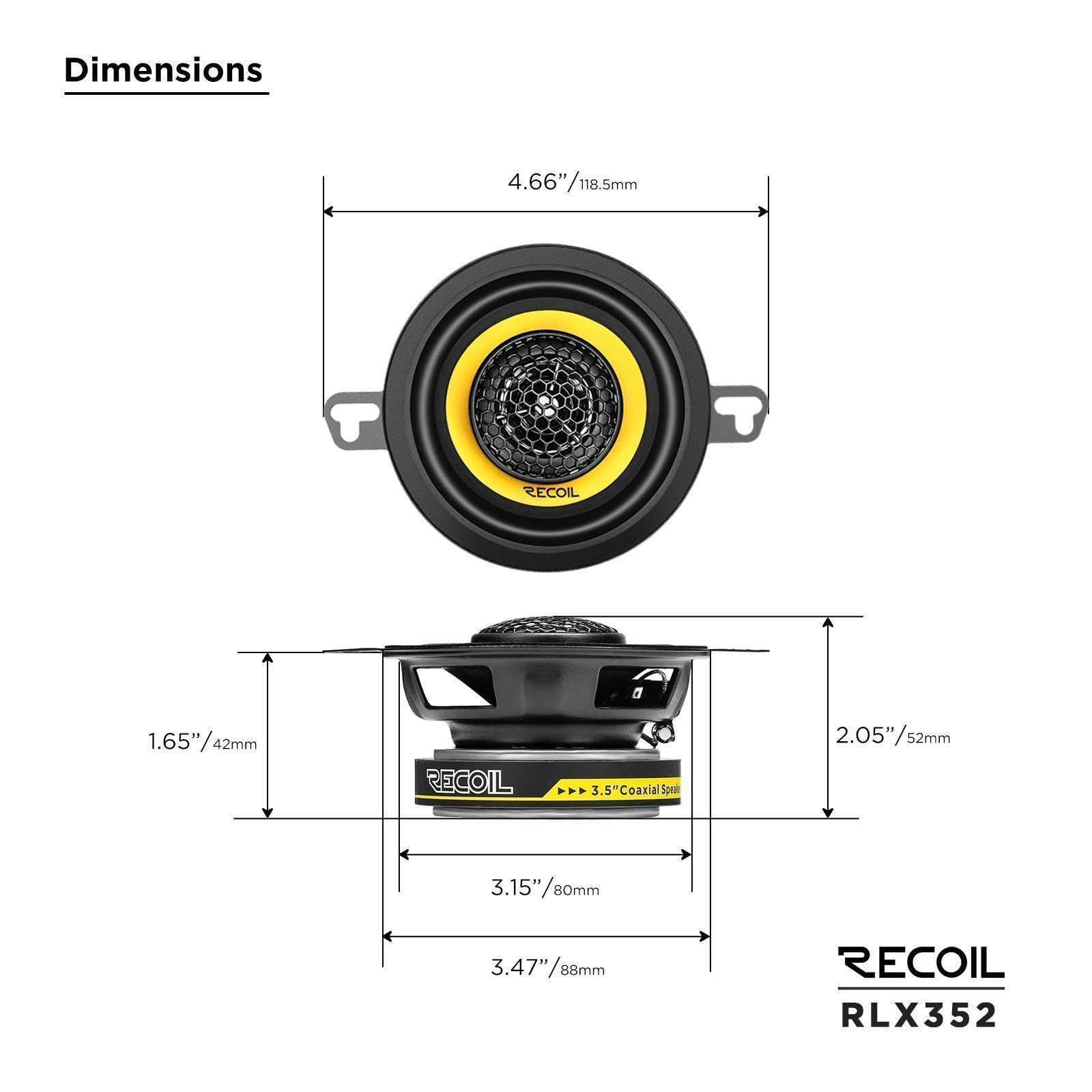 Recoil Audio Yellow RLX352, коаксиальные динамики