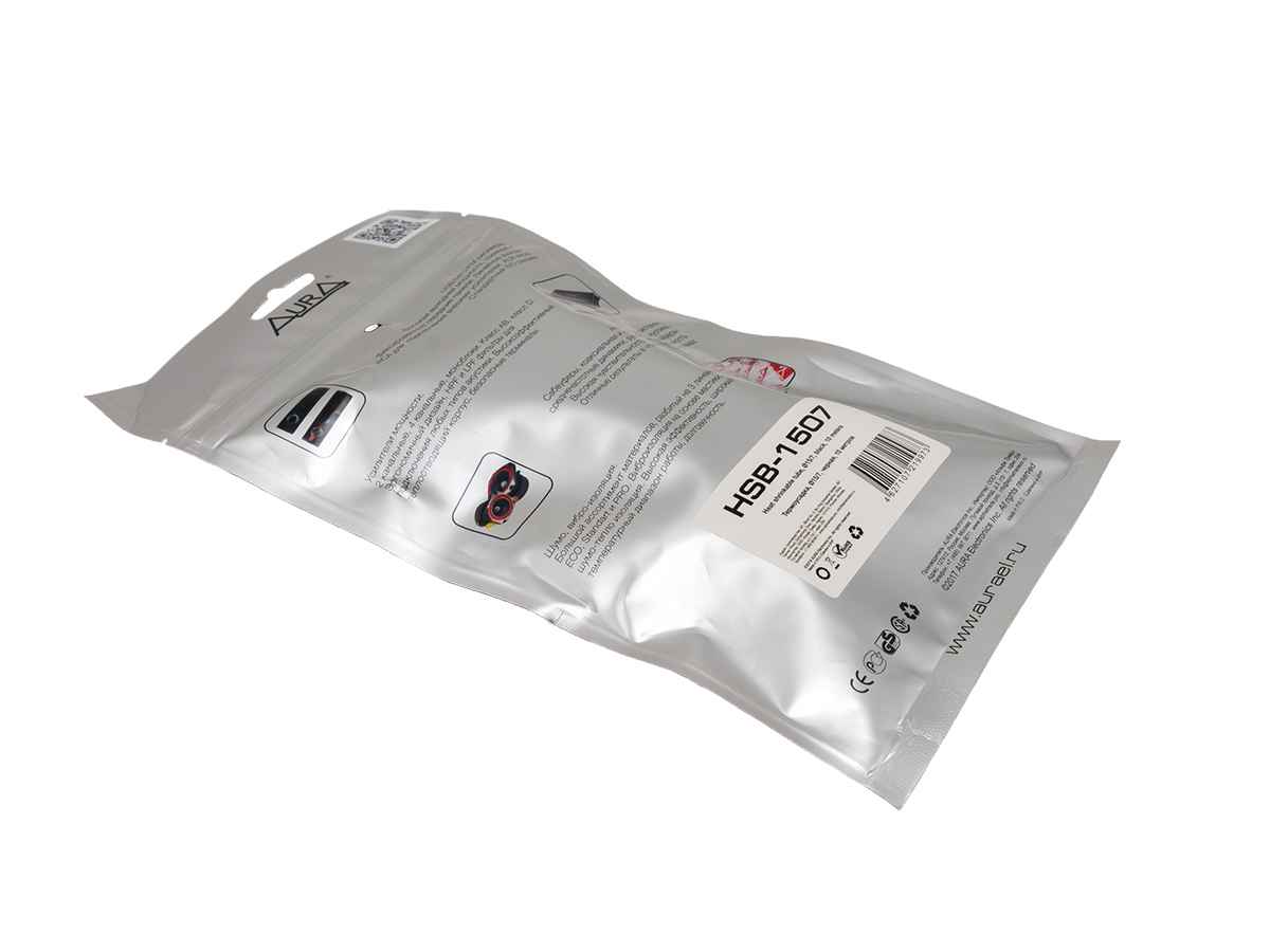 Aura HSB-1507, термоусадочная трубка (черная) 15-07 мм