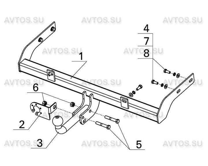 Фаркоп AvtoS DO 01 для DATSUN ON-DO 2014-..., условно съемный шар (тип A)