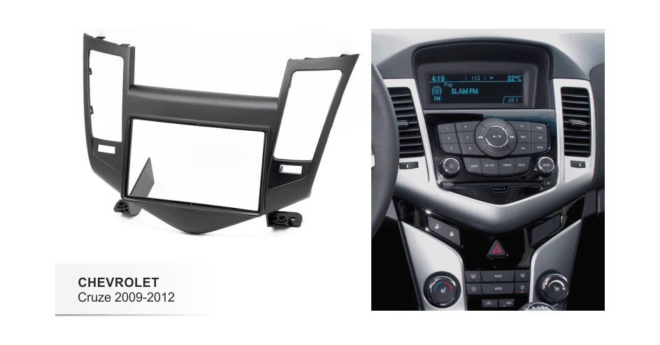 Переходная рамка для Chevrolet Cruze 08-12 2DIN черная