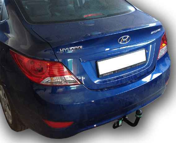 Фаркоп Leader Plus H219-A для Hyundai Solaris/ KIA Rio (седан, хетчбэк) 2010-2017, условно съемный ш