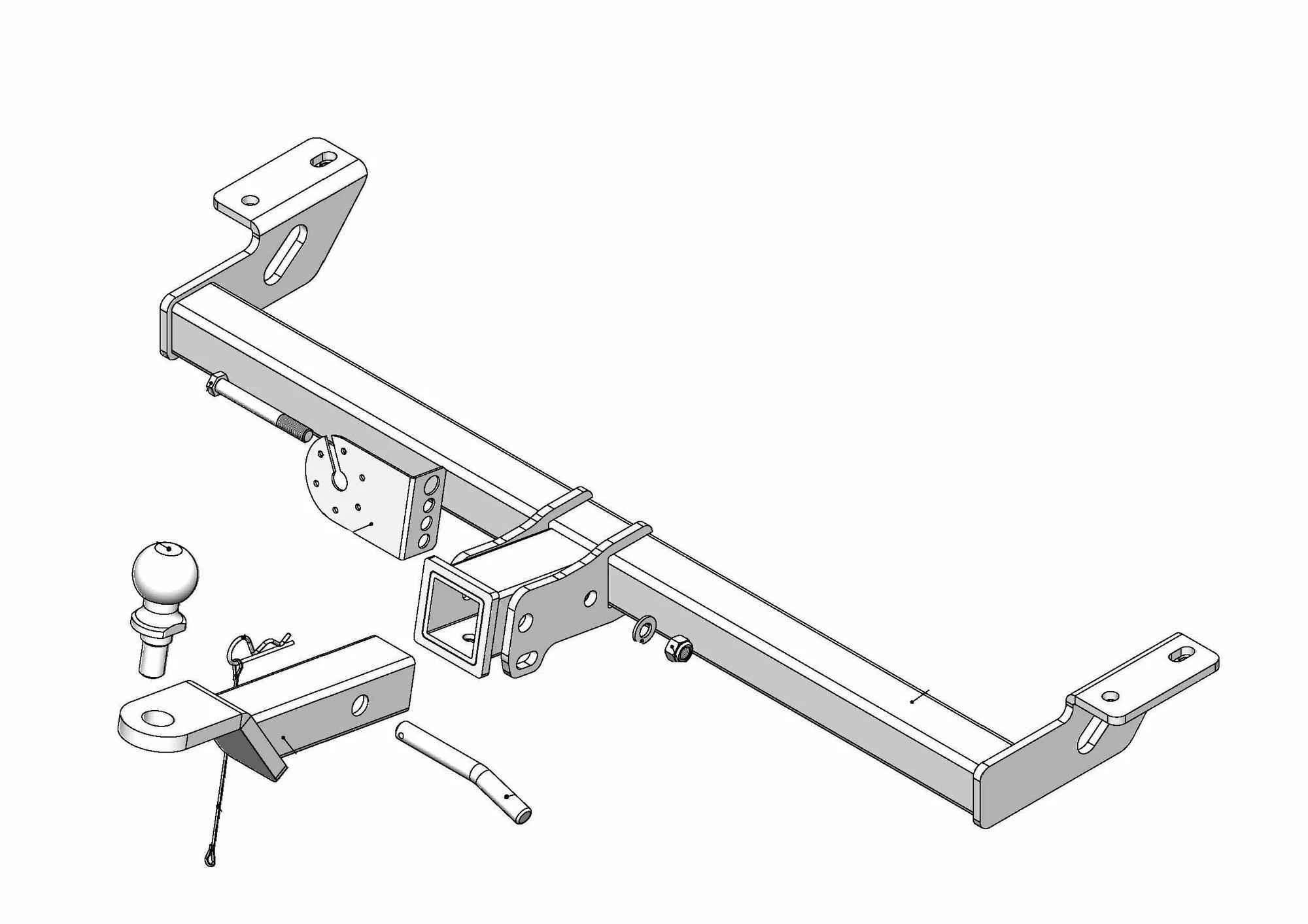 Фаркоп Leader Plus T101-E для Toyota RAV4 (XA2)2000-2005, быстросъемный шар (тип Е)