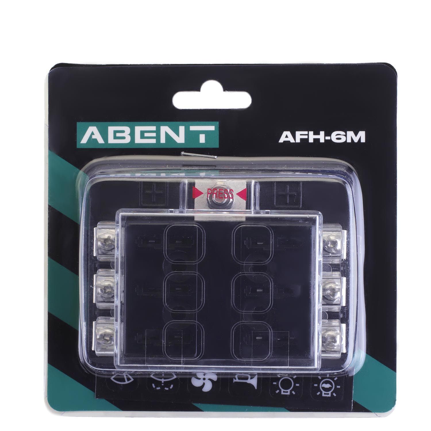 ABENT AFH-6m Держатель на 6 предохранителей ATP/ATC/ATO с крышкой