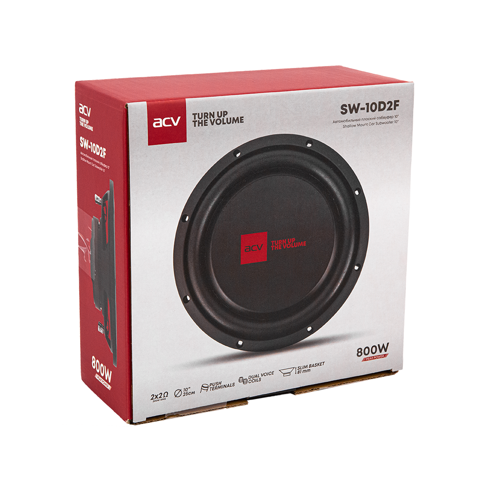 ACV SW-10D2F SLIM, плоский сабвуфер 10