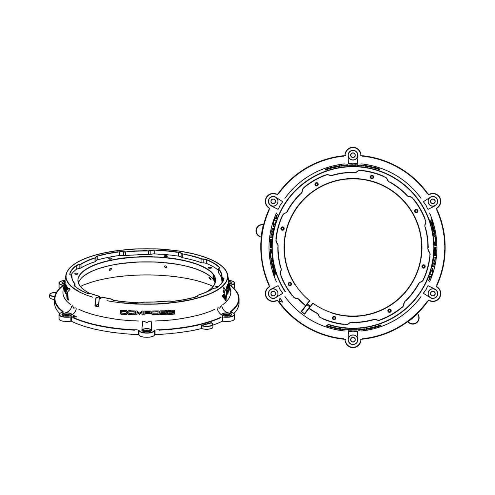 HELIX CFMK200 POR.1 (FDM) монтажные кольца для PORSCHE 911, CAYENNE, MACAN HELIX CFMK200 POR.1 (FDM) монтажные кольца для PORSCHE 911, CAYENNE, MACAN