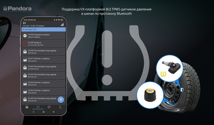 Bluetooth-датчики давления в шинах