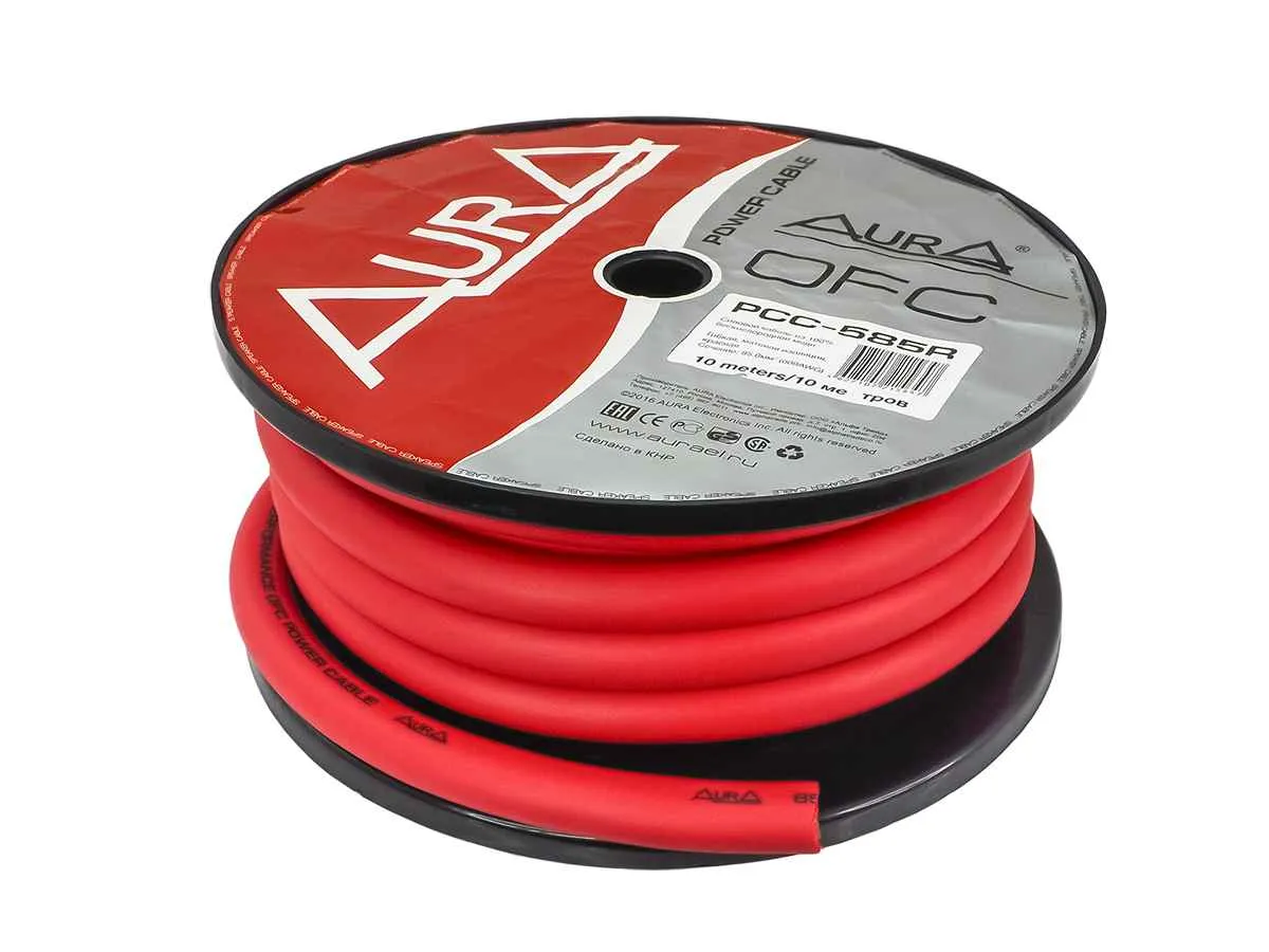 Aura PCС-585R Кабель силовой красный 000 GA OFC Aura PCС-585R Кабель силовой красный 000 GA OFC