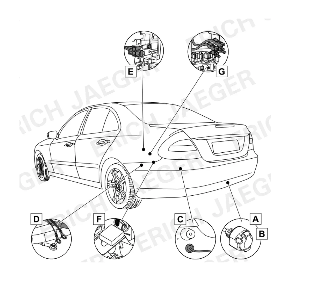 Erich-Jaeger 737093 (7-pin) штатная электрика для Mercedes E-class 2002-2009 Erich-Jaeger 737093 (7-pin) штатная электрика для Mercedes E-class 2002-2009