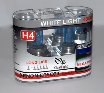 Clearlight Лампа H4 12V-60/55W WhiteLight (2 шт)