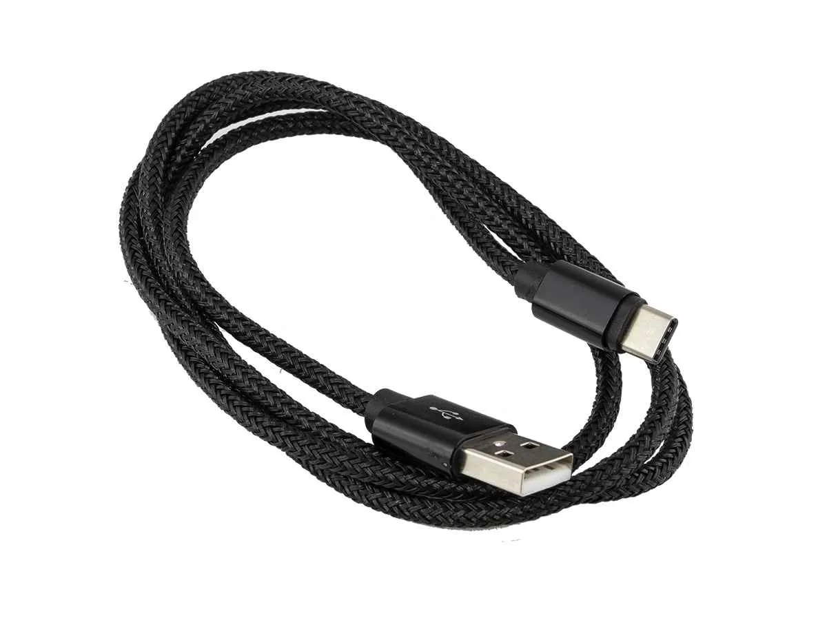 Aura TPC-UC1B USB Type-C зарядный кабель, в полиэстеровой оболочке, черный, 1.5 метра Aura TPC-UC1B USB Type-C зарядный кабель, в полиэстеровой оболочке, черный, 1.5 метра