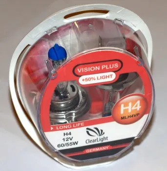 Clearlight Лампа H4 12V-60/55W Vision Plus +50% Light (2шт)