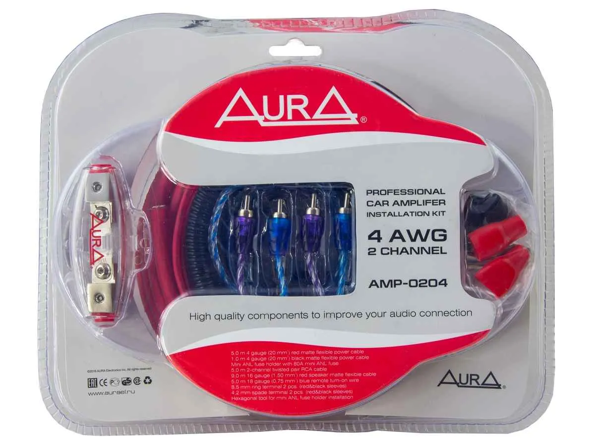 Aura AMP-0204 Комплект кабелей для усилителя Aura AMP-0204 Комплект кабелей для усилителя